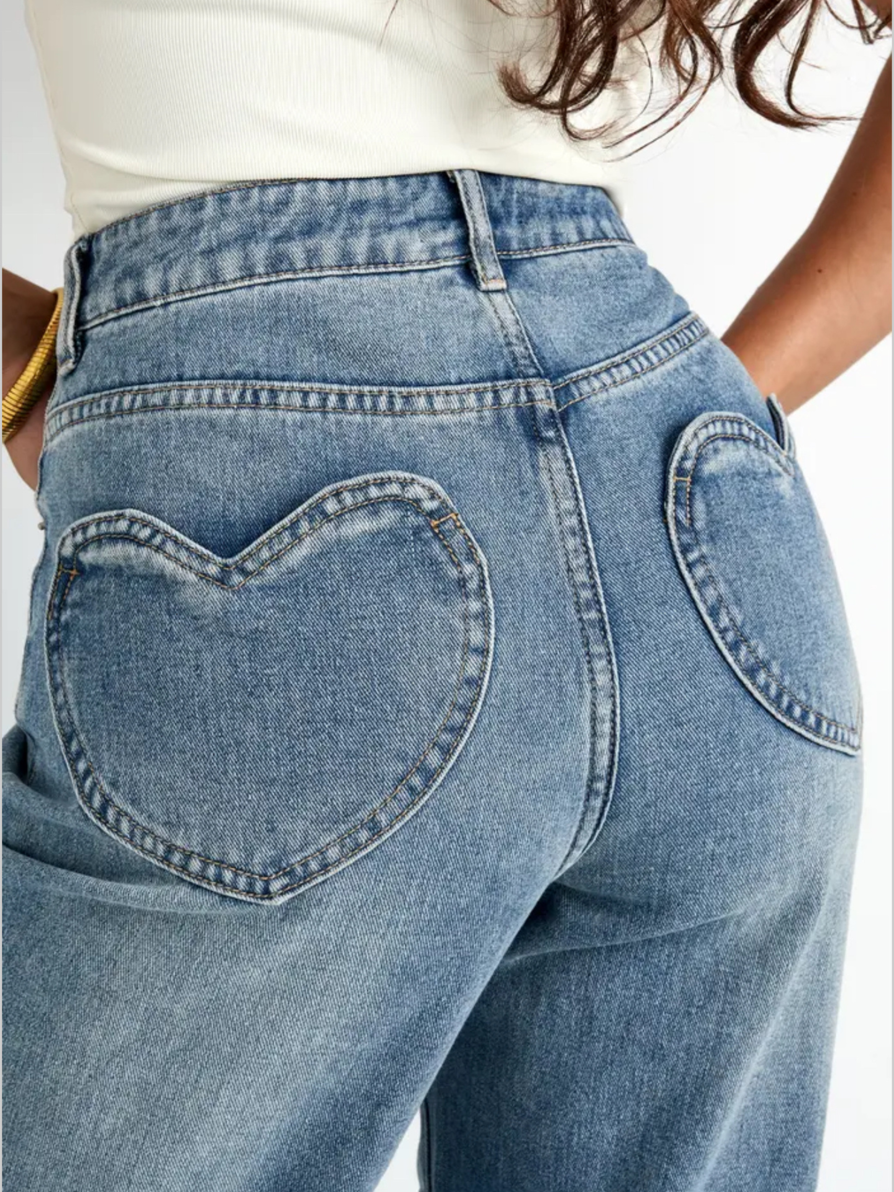 Denim jeans wild heart- blauw