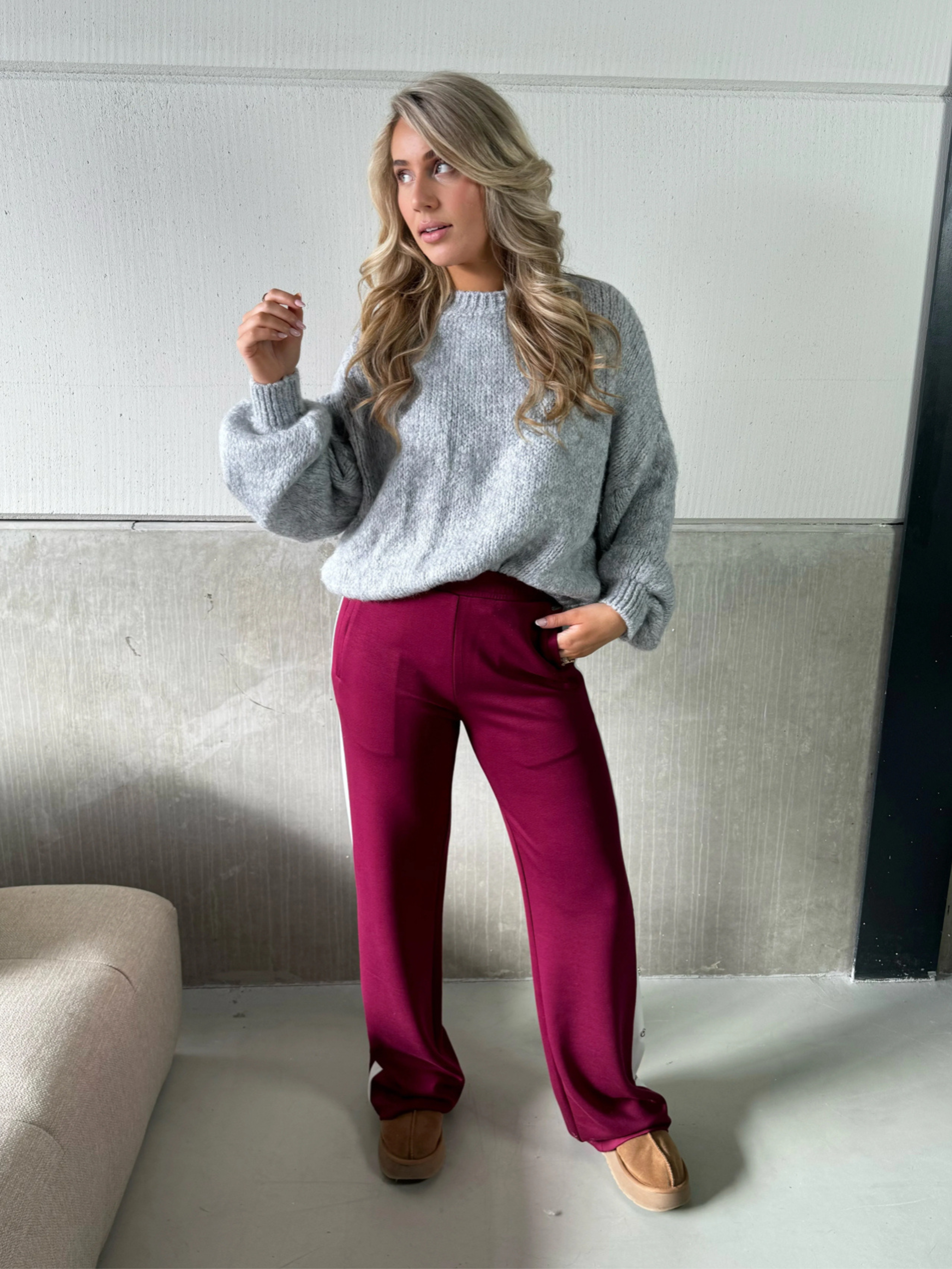 Livia grijze oversized trui