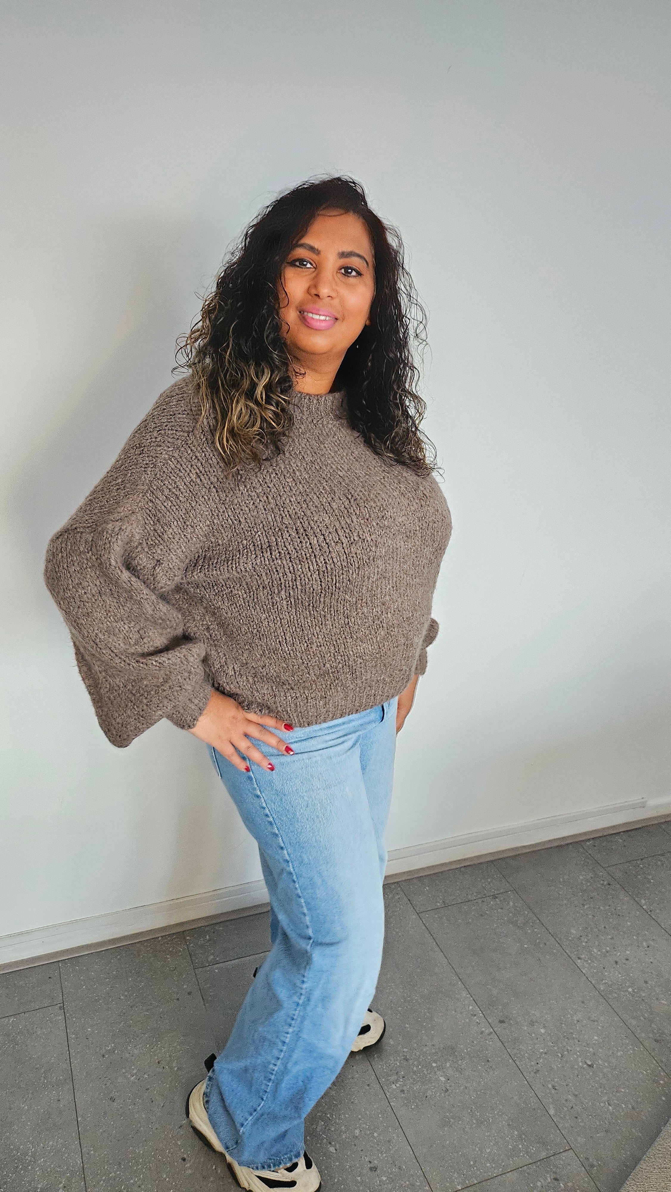 Livia bruin oversized trui