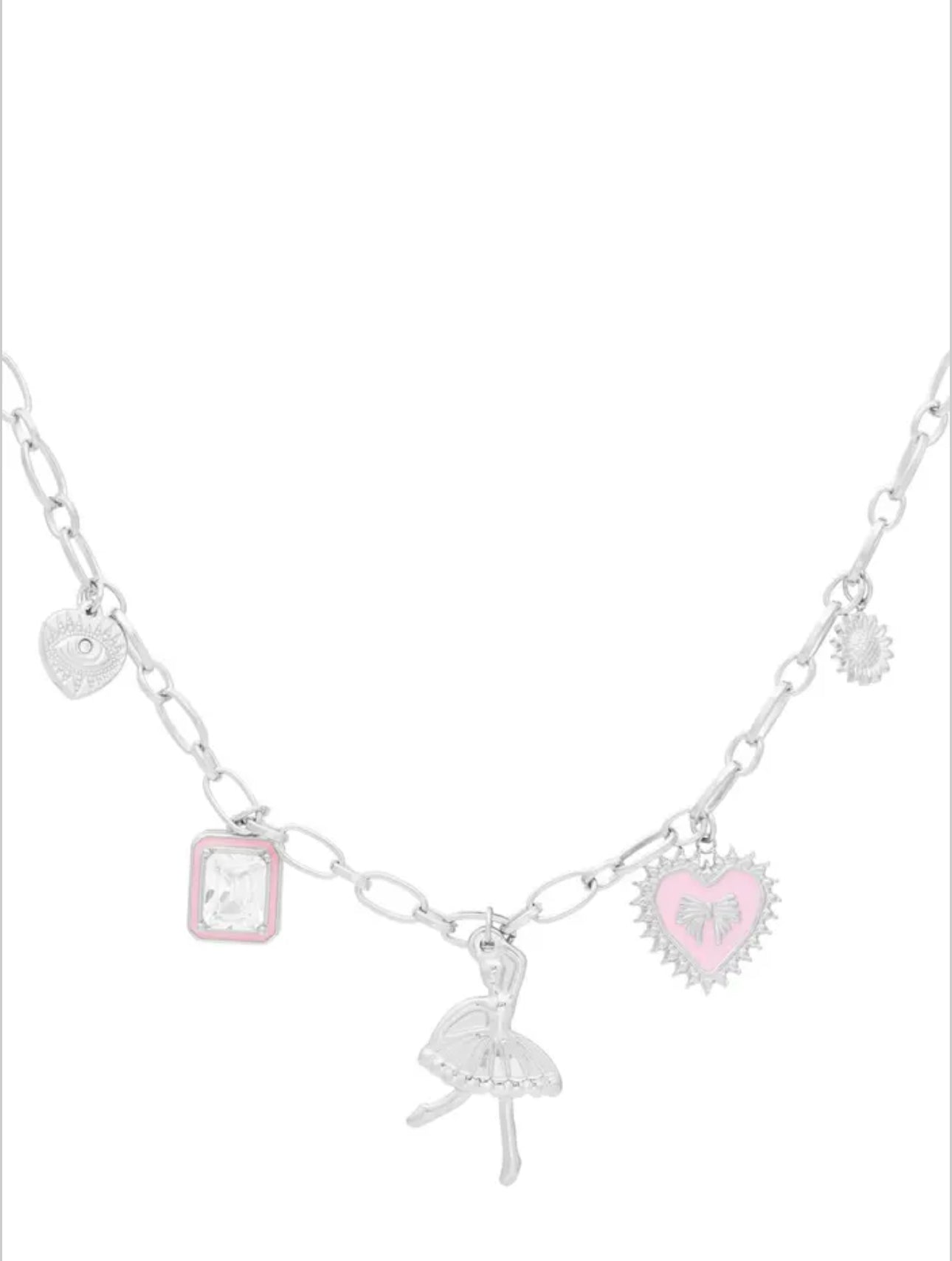 Bedelketting colorful dancer - Roze zilver kleur
