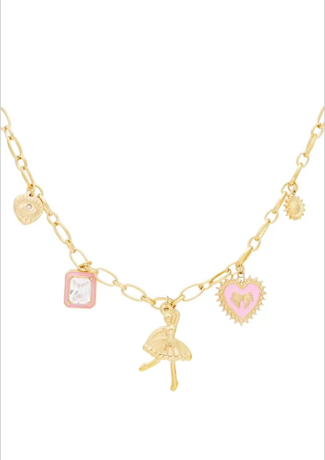 Bedelketting colorful dancer - Roze goud kleur