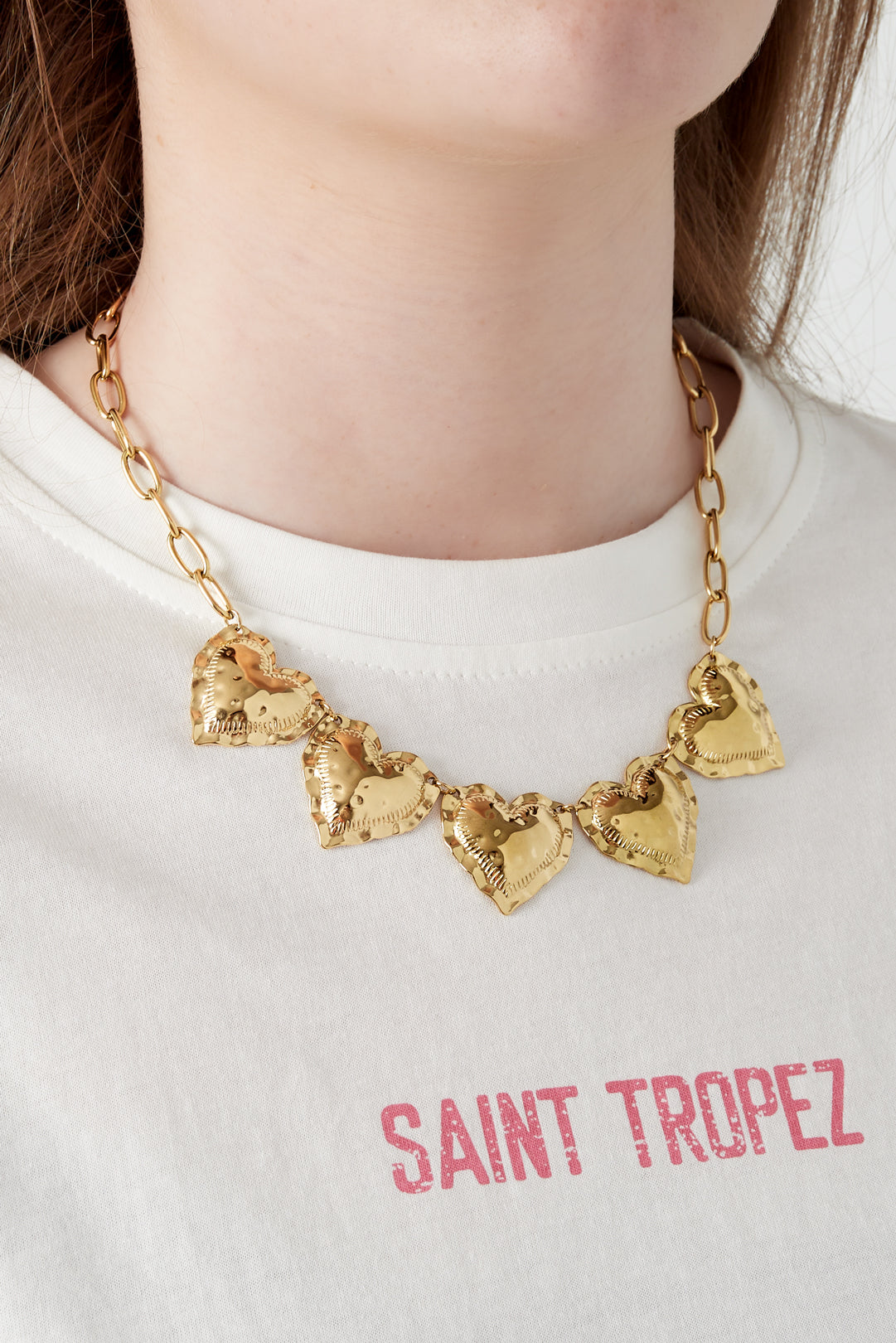 Vijf harten ketting