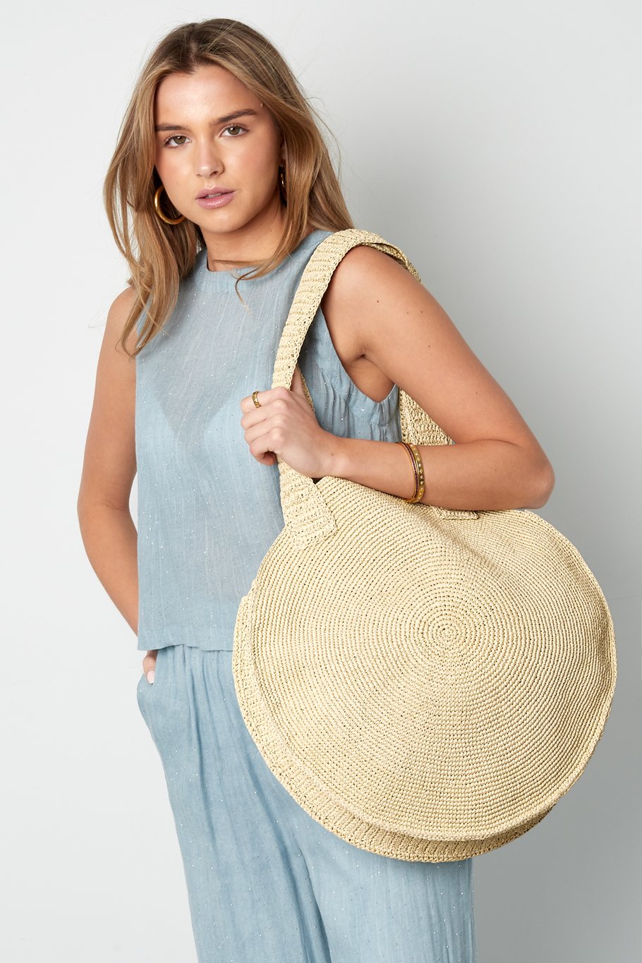 Beachy shopper tas - Crème