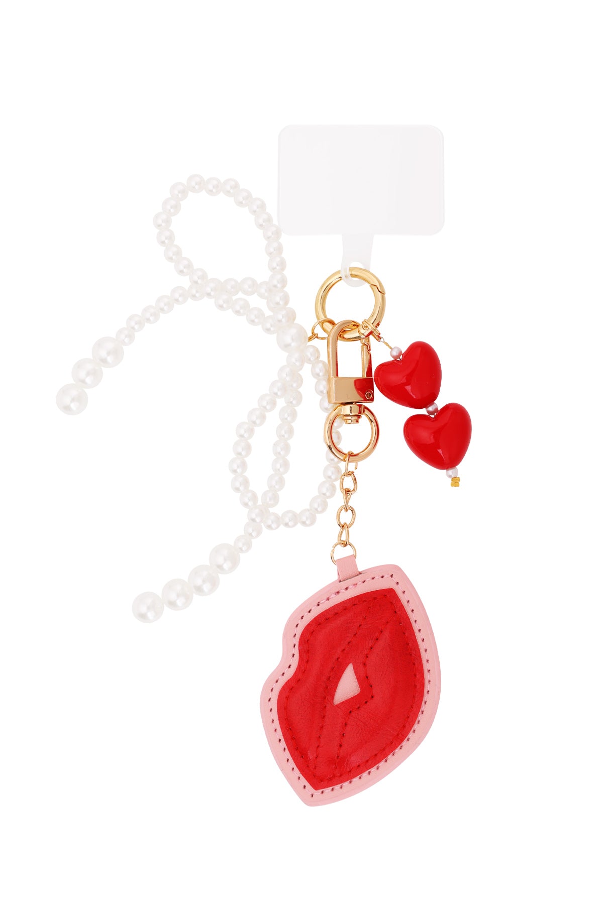 Accessoire hanger kussen met parels - Rood