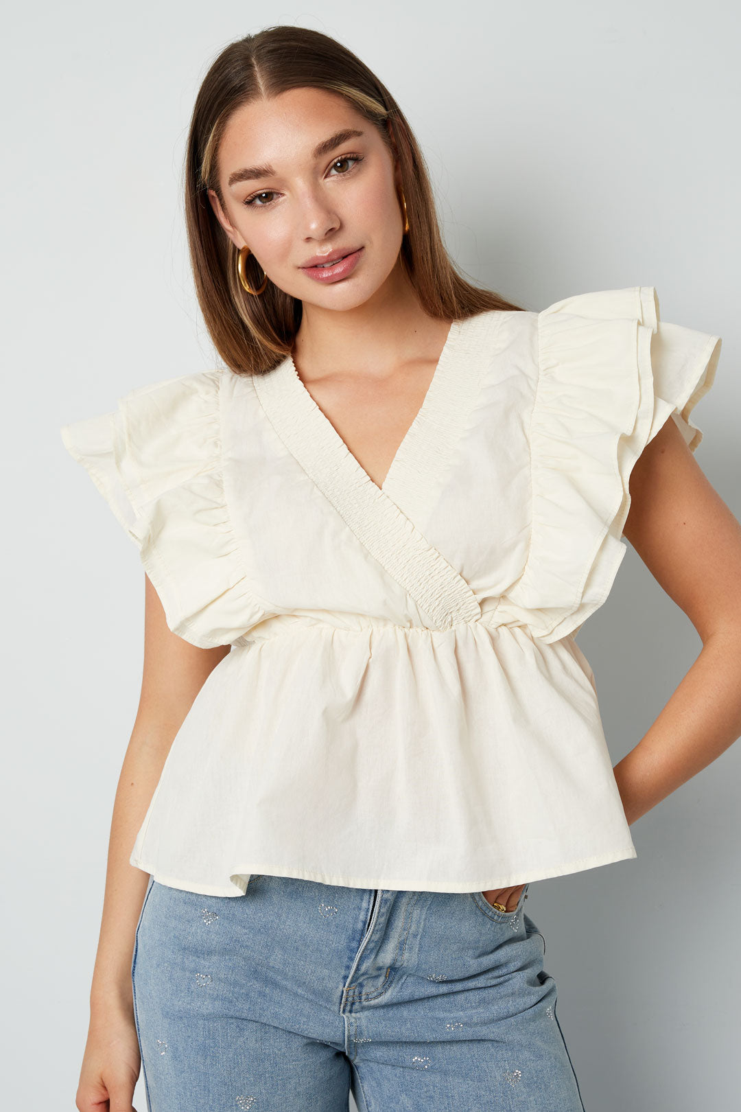 Vlinder top wit
