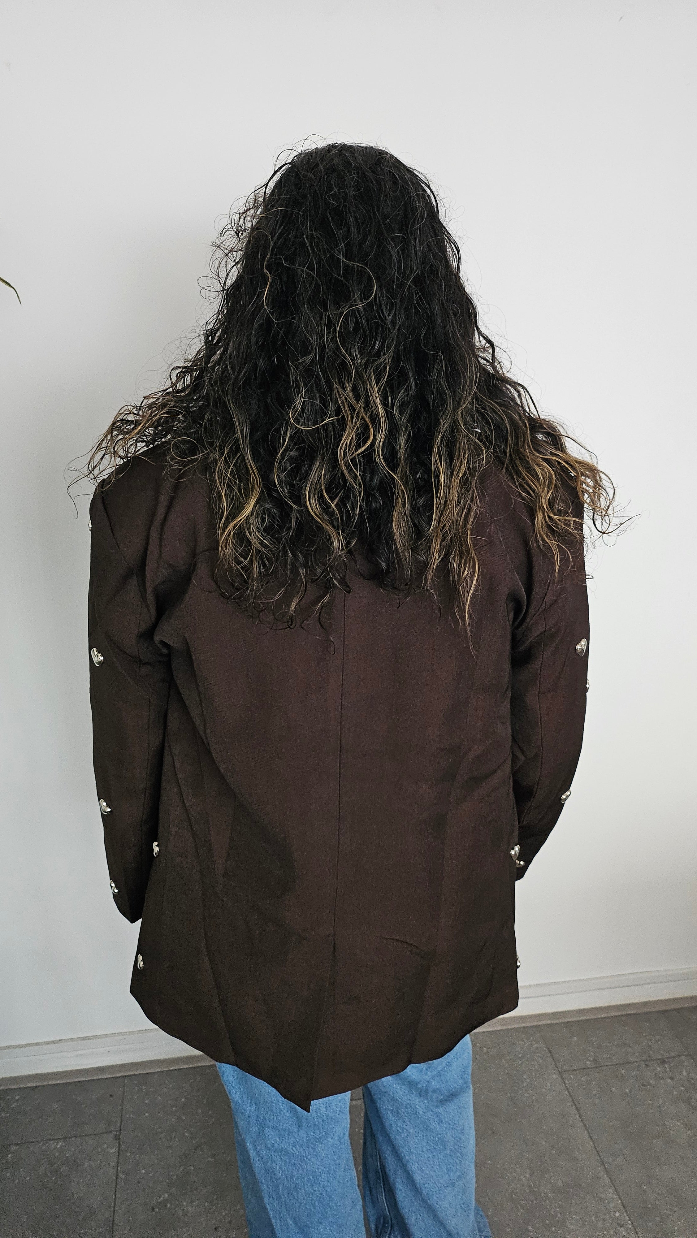 Milou bruine blazer met hartjes