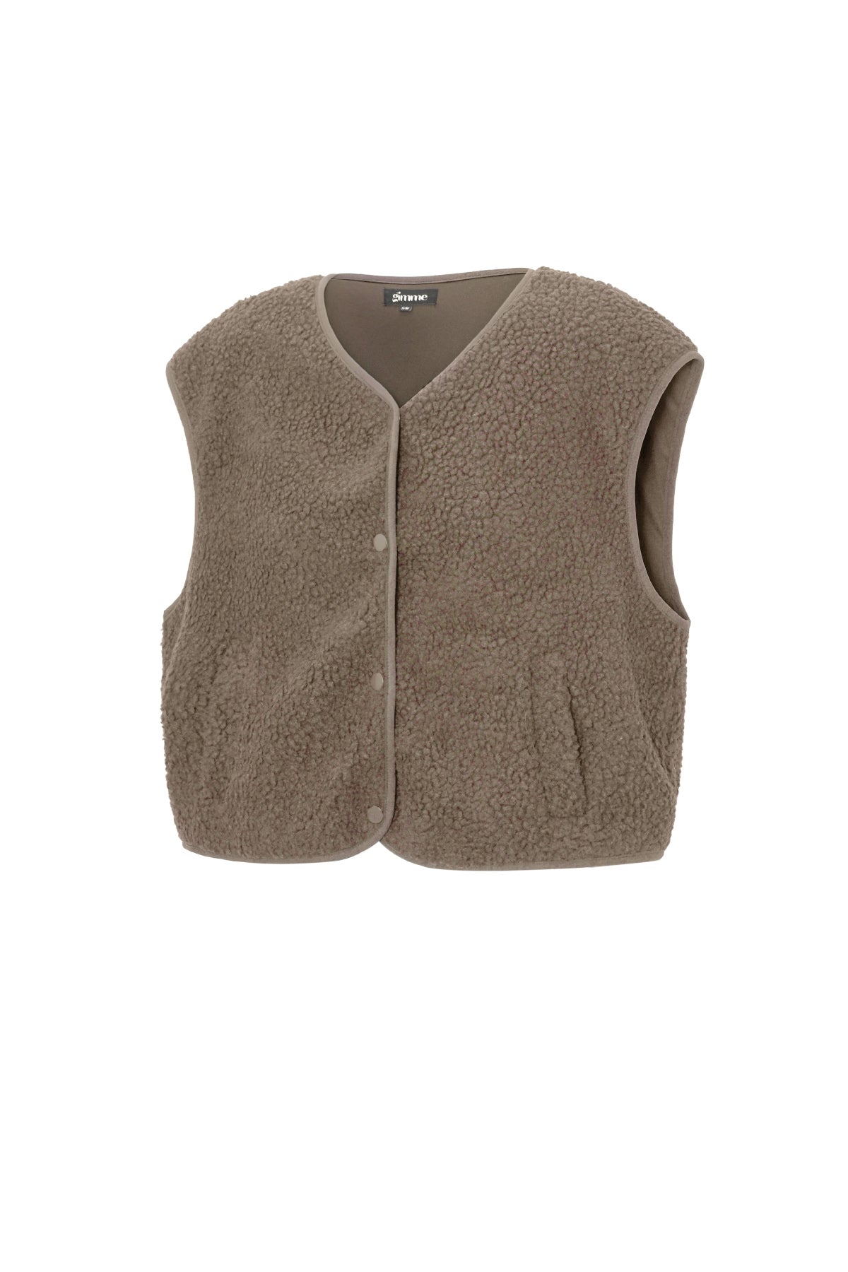 Fluffy teddy gilet bruin